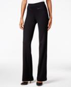 Style & Co. Faux-leather-trim Trousers, Only At Macy's
