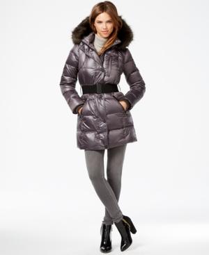 1 Madison Expedition Faux-fur-trim Belted Puffer Coat