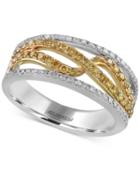 Effy Diamond Two-tone Ring (5/8 Ct. T.w.) In 14k Gold & White Gold
