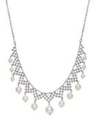 Pearl Lace By Effy Cultured Freshwater Pearl Necklace In Sterling Silver (4-1/2mm-8-1/2mm)