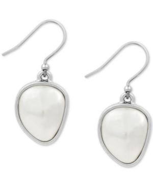 Lucky Brand Silver-tone Imitation Peal Drop Earrings