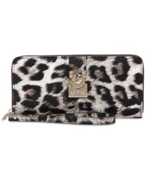 Guess Britta Leopard Large Zip Around Wallet