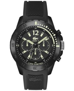 Lacoste Men's Chronograph Fidji Black Silicone Strap Watch 46mm 2010740