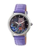 Bertha Quartz Madeline Collection Purple Leather Watch 36mm