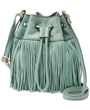 Fossil Jules Fringe Leather Drawstring Mini Bag