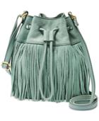 Fossil Jules Fringe Leather Drawstring Mini Bag