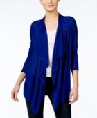 Inc International Concepts Petite Pointelle Draped Cardigan, Created For Macy's