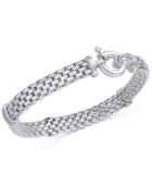 Diamond Mesh Link Bracelet (1/5 Ct. T.w.) In Sterling Silver