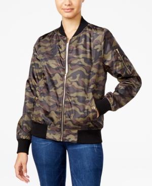 Say What? Juniors' Camo-print Bomber Jacket