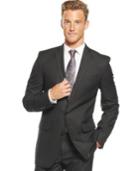 Tallia Orange Big And Tall Two-button Shadow-stripe Blazer