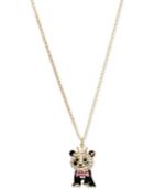 Betsey Johnson Gold-tone Pave Panda Pendant Necklace