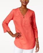 Jm Collection Studded Zip-detail Tunic, Only At Macy's