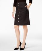 Charter Club Button-front Corduroy Skirt, Only At Macy's