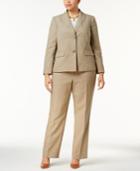Le Suit Plus Size Two-button Shadow-striped Pantsuit
