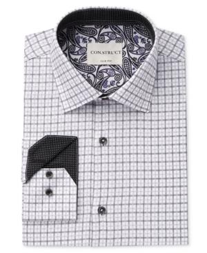 Con. Struct Men's Slim-fit Pewter Check Dress Shirt