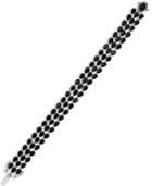 Black Sapphire Three-row Bracelet In Sterling Silver (43 Ct. T.w.), Created For Macy's