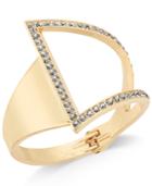 Inc International Concepts Gold-tone Pave Sculptural Hinged Bangle Bracelet, Only At Macy's