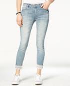 Vanilla Star Juniors' Crochet-trim Skinny Jeans