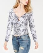 Guess Sydney Printed Notched-neck Top