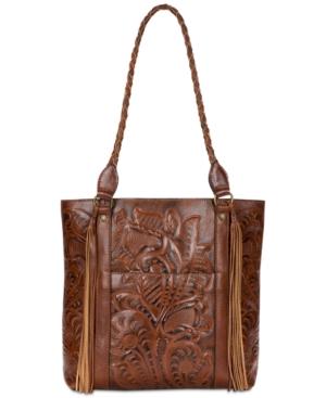 Patricia Nash Rena Burnished Tooled Leather Tote