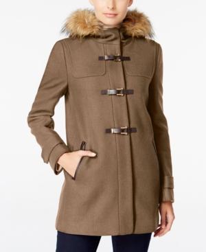 Cole Haan Faux-fur-trimmed Hooded Walker Coat