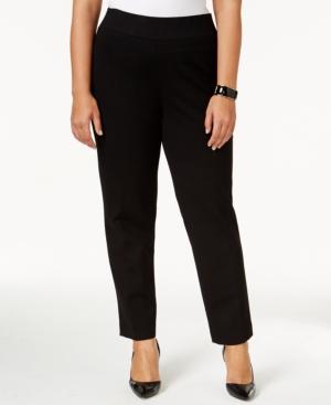 Kasper Plus Size Ponte Straight-leg Pants