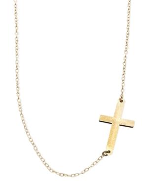 Studio Silver 18k Gold Over Sterling Silver Necklace, Sideways Cross Pendant