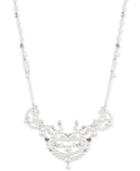 Givenchy Silver-tone Imitation Pearl And Crystal Ornate Collar Necklace