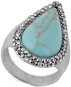 Lucky Brand Silver-tone Turquoise-look Statement Ring