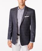 Marc New York By Andrew Marc Men's Blue/gray Plaid Slim Fit Sport Coat