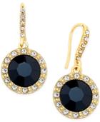 Inc International Concepts Gold-tone Jet Stone And Pave Drop Earrings, Only At Macy's