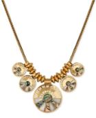 Lucky Brand Gold-tone Abalone-look Fan Disc Collar Necklace