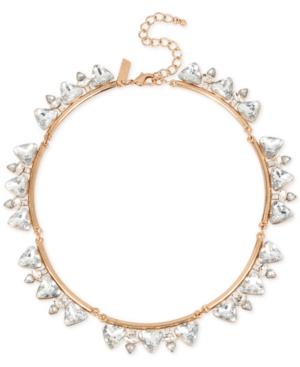 Inc International Concepts Rose Gold-tone Large Crystal Collar Necklace, Created For Macy's