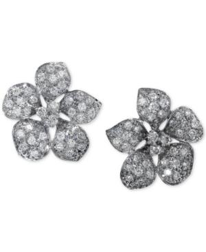 Effy Diamond Flower Stud Earrings In 14k White Gold (3/5 Ct. T.w.)