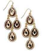 Inc International Concepts Gold-tone Jet Black Teardrop Chandelier Earrings, Only At Macy's