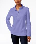 Karen Scott Petite Snap-front Top, Only At Macy's