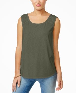 Style & Co. Crochet-trim Sleeveless Top, Only At Macy's