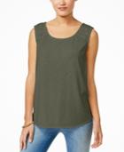 Style & Co. Crochet-trim Sleeveless Top, Only At Macy's