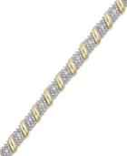 Diamond Diagonal Bar Bracelet (1/4 Ct. T.w.) In 14k Gold-plated Sterling Silver