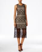 Kensie Lace-contrast Midi Dress