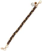 Lucky Brand Two-tone Braided Leather Charm Bracelet
