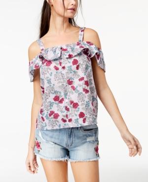 Ultra Flirt By Ikeddi Juniors' Cotton Cold-shoulder Top