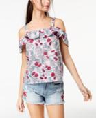 Ultra Flirt By Ikeddi Juniors' Cotton Cold-shoulder Top
