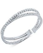 Anne Klein Crystal Crisscross Coil Cuff Bracelet