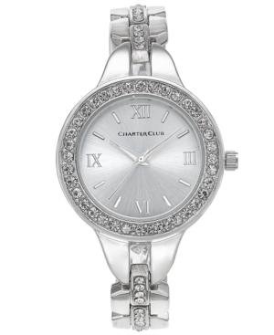 Charter Club Women's Silver-tone Crystal Bracelet Watch 33mm, Only At Macy's