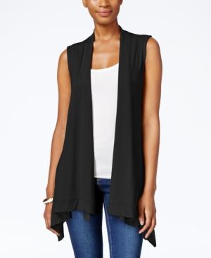 Jm Collection Handkerchief-hem Open-front Vest, Only At Macy's