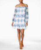 Bcbgeneration Printed Cold-shoulder Dress