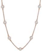 Giani Bernini Cubic Zirconia Bezel-set Necklace In 18k Gold-plated Sterling Silver & Sterling Silver, Created For Macy's
