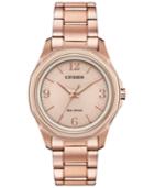 Citizen Drive From Citizen Eco-drive Women's Pink Gold-tone Stainless Steel Bracelet Watch 35mm