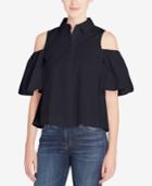 Catherine Catherine Malandrino Cotton Linette Cold-shoulder Shirt